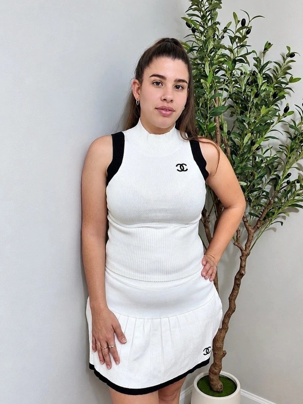 Chanel White & Black Mini Dress Like New